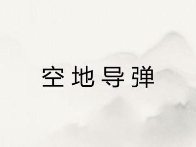 空地导弹 空地导弹