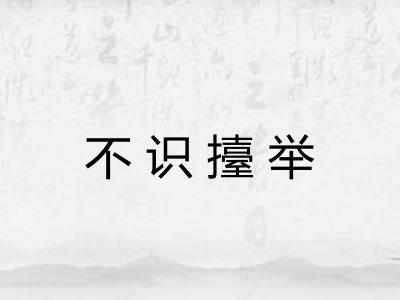 不识擡举 不识擡举