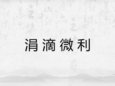 涓滴微利 涓滴微利