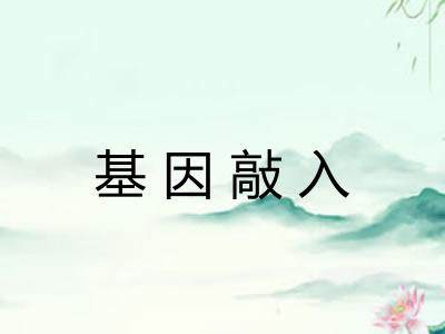 基因敲入 基因敲入