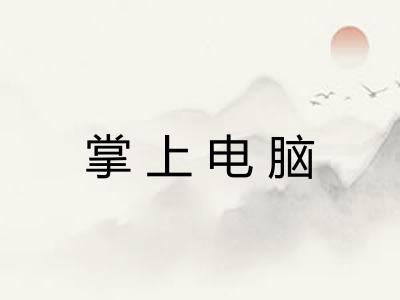 掌上电脑 掌上电脑