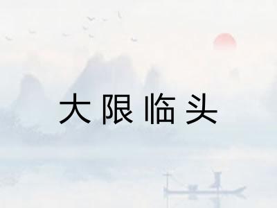 大限临头 大限临头