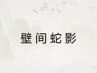 壁间蛇影 壁间蛇影