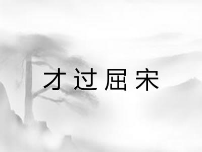 才过屈宋 才过屈宋