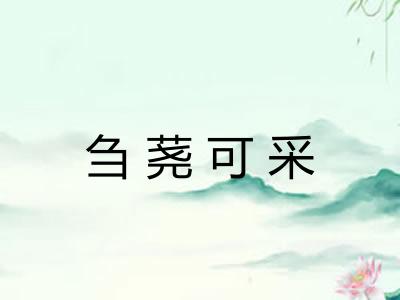 刍荛可采 刍荛可采