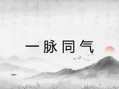 一脉同气 一脉同气