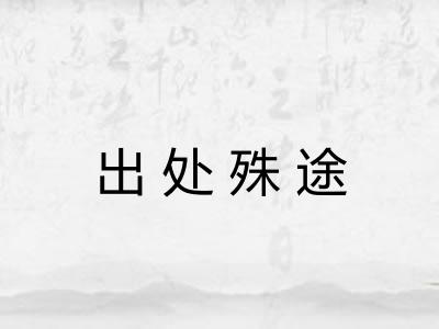 出处殊途 出处殊途