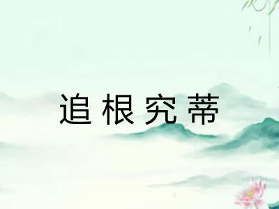 追根究蒂 追根究蒂