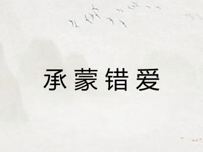 承蒙错爱