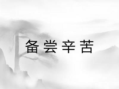 备尝辛苦 备尝辛苦