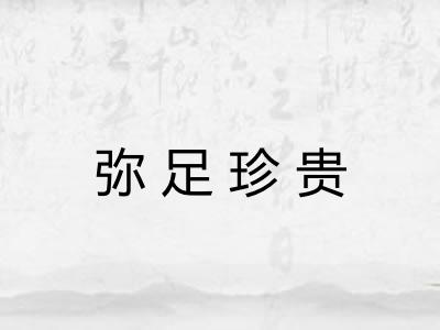弥足珍贵 弥足珍贵