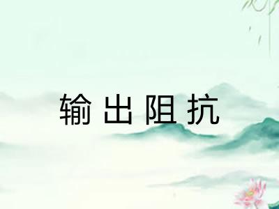 输出阻抗 输出阻抗