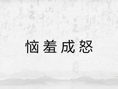 恼羞成怒 恼羞成怒