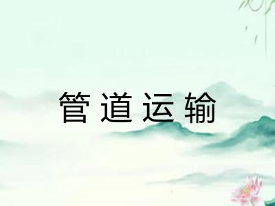 管道运输 管道运输
