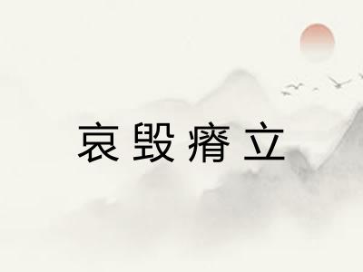 哀毁瘠立 哀毁瘠立