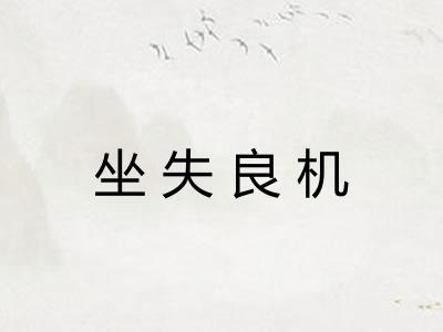 坐失良机 坐失良机