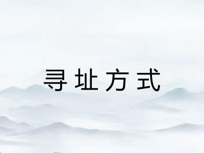 寻址方式 寻址方式