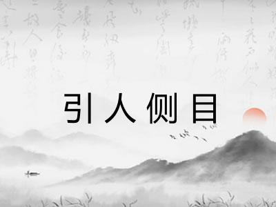 引人侧目 引人侧目
