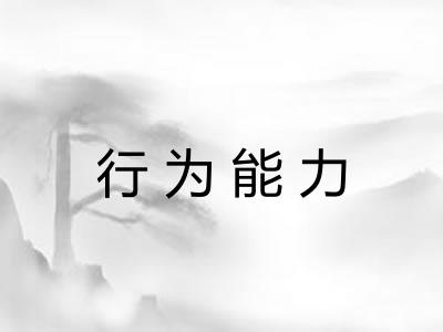 行为能力 行为能力