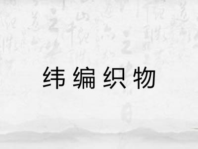 纬编织物 纬编织物