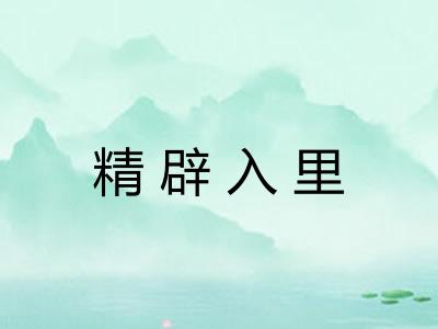 精辟入里