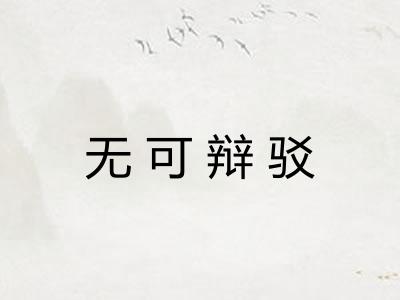 无可辩驳 无可辩驳