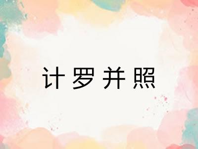 计罗并照 计罗并照