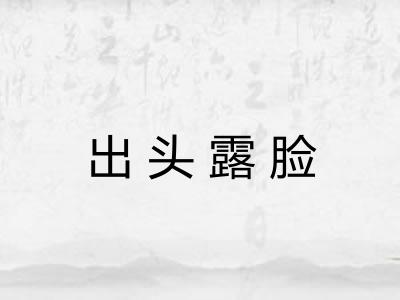 出头露脸 出头露脸