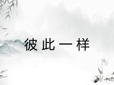 彼此一样 彼此一样