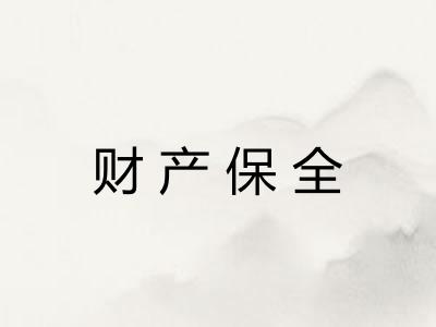 财产保全