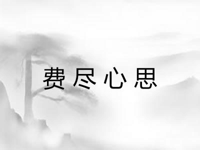 费尽心思 费尽心思