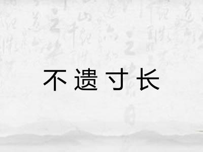 不遗寸长 不遗寸长