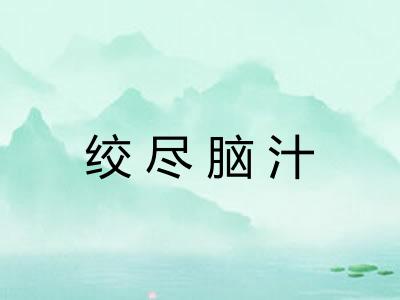 绞尽脑汁 绞尽脑汁