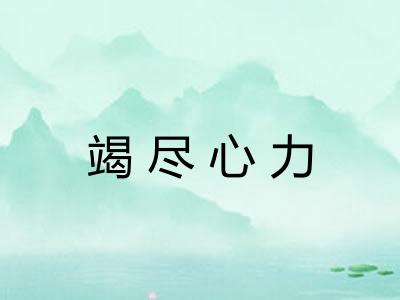 竭尽心力 竭尽心力