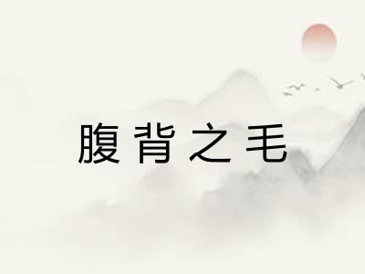 腹背之毛