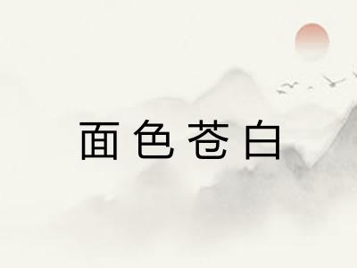 面色苍白 面色苍白