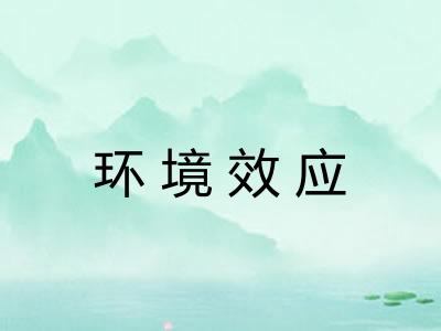 环境效应 环境效应