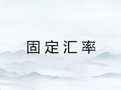 固定汇率 固定汇率