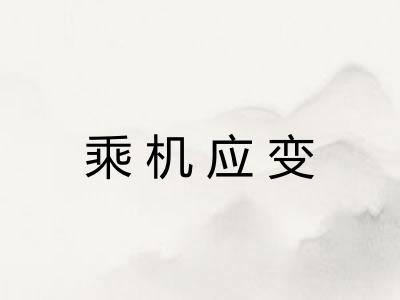 乘机应变 乘机应变