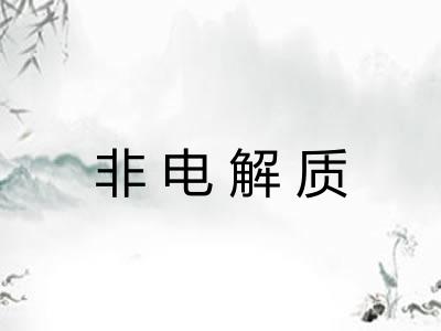 非电解质 非电解质