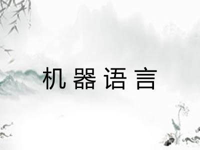 机器语言 机器语言