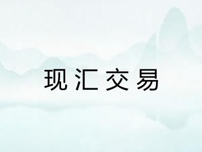 现汇交易 现汇交易