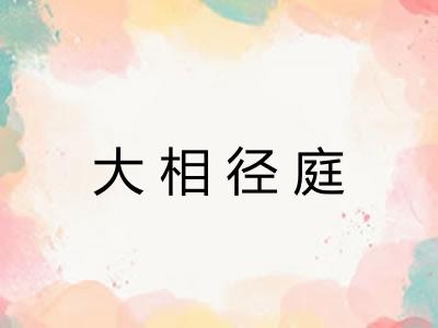 大相径庭 大相径庭