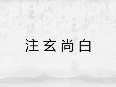 注玄尚白 注玄尚白