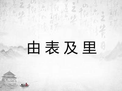 由表及里 由表及里