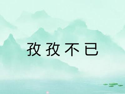 孜孜不已 孜孜不已