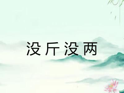 没斤没两 没斤没两