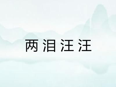 两泪汪汪 两泪汪汪