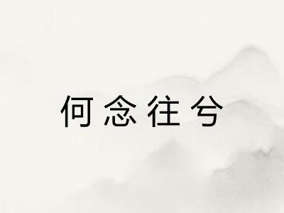 何念往兮 何念往兮