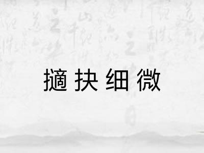 擿抉细微 擿抉细微